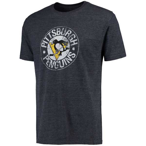 Men's Pittsburgh Penguins Rinkside 1968 1972 Distressed Throwback Logo Tri Blend T-Shirt Navy FengYun,We sell and wholesale Men's Pittsburgh Penguins Rinkside 1968 1972 Distressed Throwback Logo Tri Blend T-Shirt Navy FengYun on line form chian!